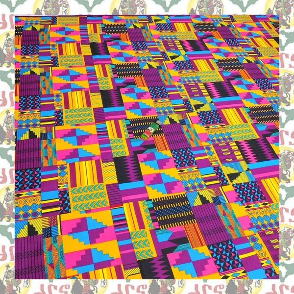 【SALE/180cm x 110cm/2ヤード】アフリカンプリント生地 barg-f38 アフリカ布 アフリカ生地 ゴールドプリント アンカラ キテンゲ パーニュ