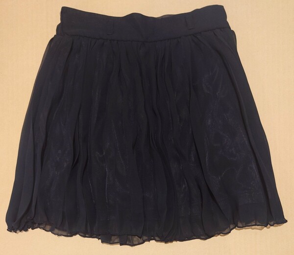 中古・古着 INGNI レディース プリーツ ミニスカート Mサイズ 黒 チュール ペチコート ペチパンツ 3枚重ね ミニスカ イング 女子 送料無料