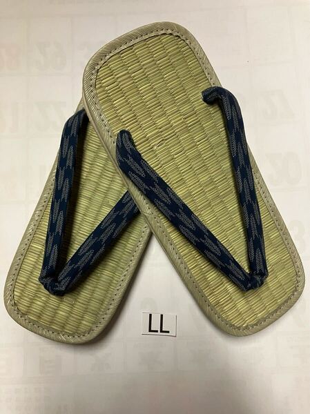 紳士草履 メンズ草履 藍染 畳表 スポンジ底 LL新品 日本製 0728