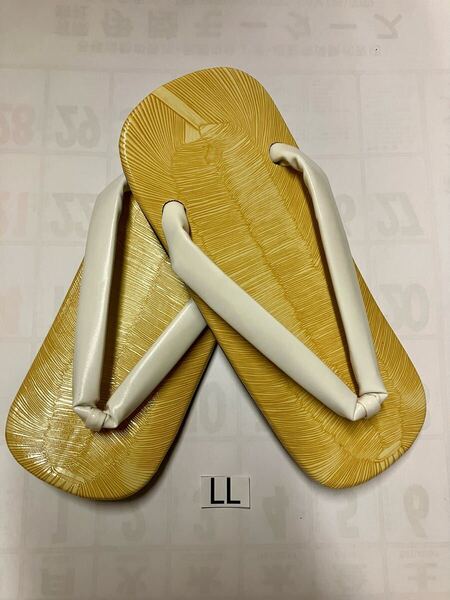 紳士草履 メンズ草履 雪駄 ウレタン底 白緒 L L サイズ 新品未使用 日本製
