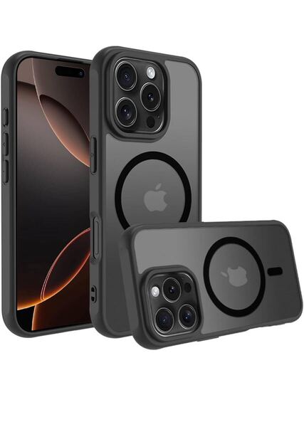 iPhone 16 proMaxケース スマホカバー マット半透明 マグネット搭載 ワイヤレス充電 耐衝撃 指紋防止 滑り止め 米軍MIL規格・Magsafe対応