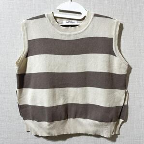 エディット シーン Edit sheen ニットベスト ニット ノースリーブニット サマーニット ベスト ボーダー柄 ノースリーブトップス