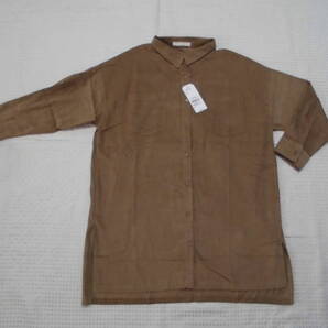 1673 ★★ chocolraffine 細コーデュロシャツチュニック サイズF 新品 定価3990円