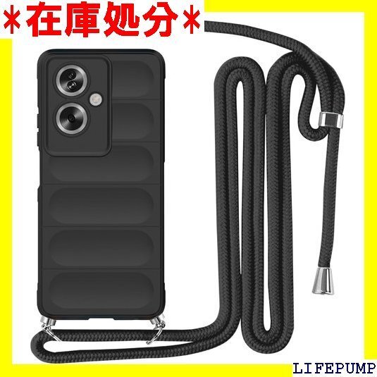 OPPO A79 5G ケース ネックストラップ 耐衝 電対応 OPPO A79 5G カバー 縄掛け-ブラック 1849