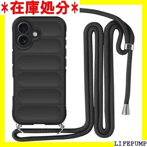 iPhone 16 Plus 用 ケース ネックストラ 6 Plus 用 カバー 6.7インチ 縄掛け-ブラック 2019