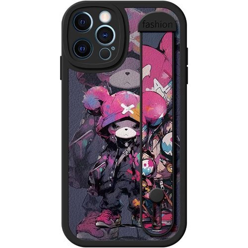 Arpe かわいい ベアブリック カウズ スマホケース シリコーン保護カバー iPhoneケース カラー 紫黒 3163