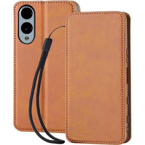Arrows We2 F-52E ケース 手帳型 wa 納 内蔵マグネット式 携帯ストラップ付き ライトブラウン 3179