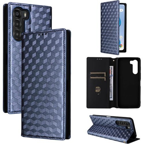 for Nubia S 5G 用ケース 手帳型 ストラ 帯ケースかわいい シンプル ブルー Nubia S 5G 3877