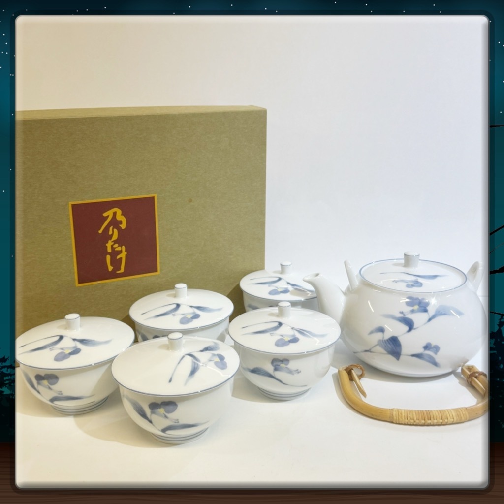 新品❤️乃りたけ　金　レトロ　幾何学模様　湯呑 ５客 蓋付き　ノリタケ 新品❤️乃りたけ 金 レトロ 幾何学模様 湯呑 5客 蓋付き ノリタケ