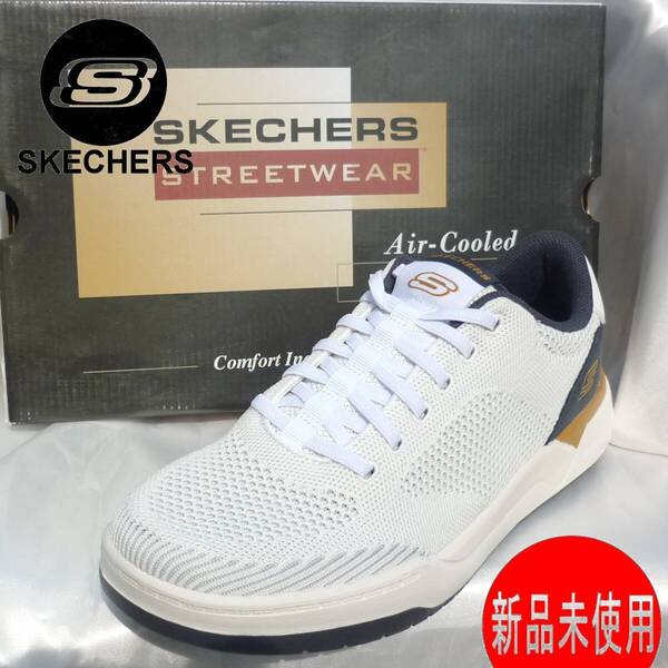 新品◆送料無料◆27cm(26.5cm相当)SKECHERS スケッチャーズ コーリス・ドーセット 白スリッポン メッシュアッパーで通気性