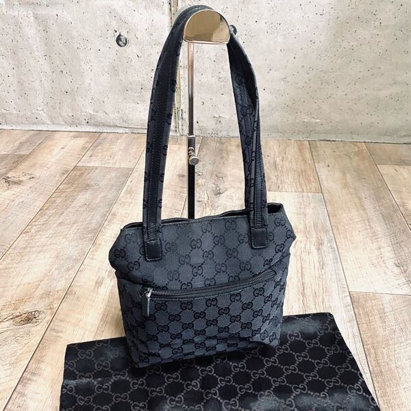 本物 GUCCI グッチ GG柄 キャンバス ミニトートバッグ 黒 ハンドバッグ レザーバッグ ショルダー ヴィンテージ オールド レディース メンズ