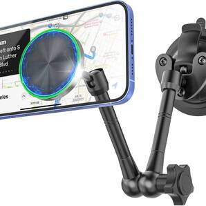 Kolasels【2025超強磁力新登場】スマホホルダー 車 マグネット magsafe 車載ホルダー【真空吸盤&金属 マジックアーム】N55超強力磁石 360°
