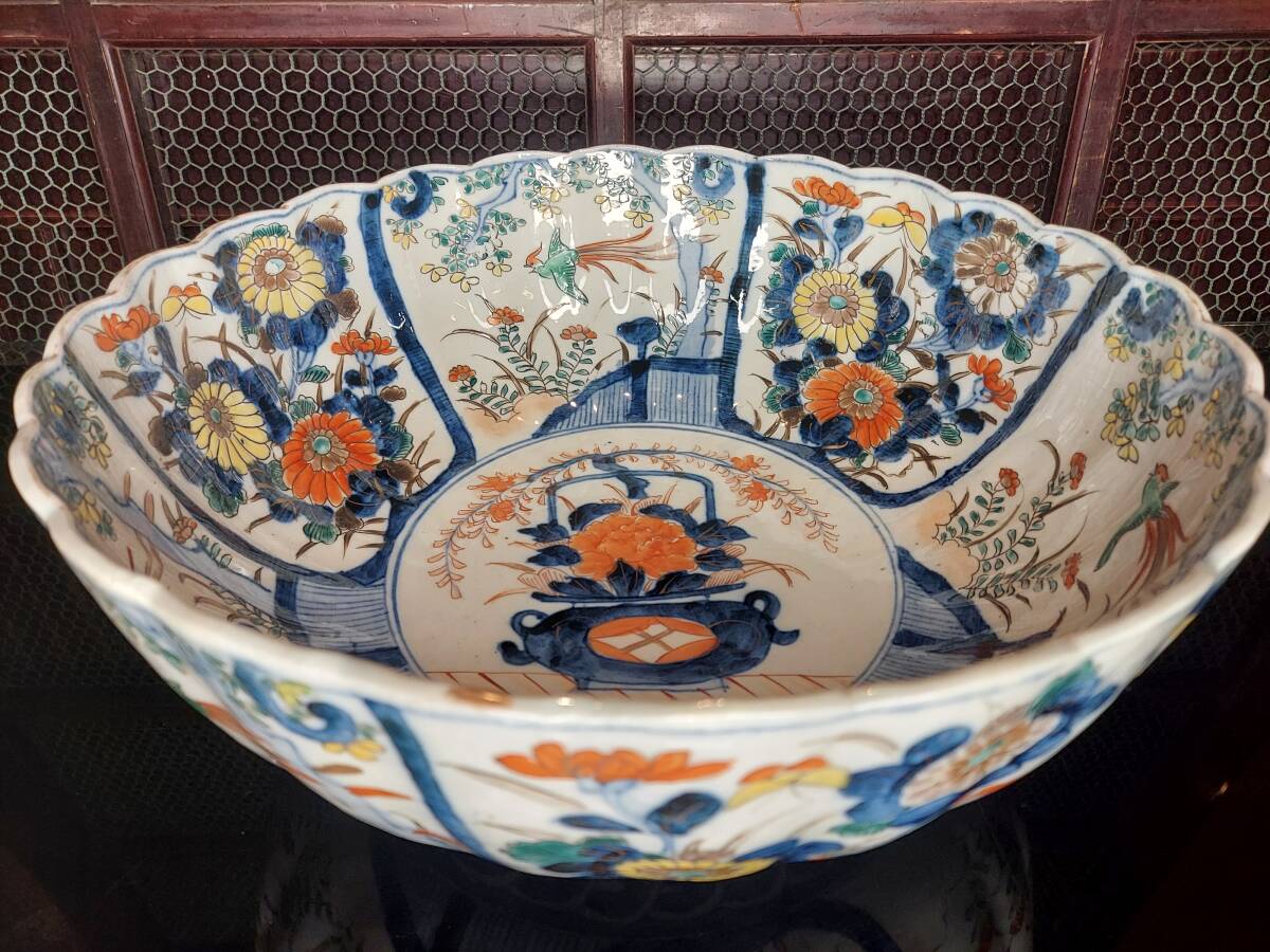色絵元禄伊万里花籠の図特大髭皿 1680年代 マサ Yahoo!オークション -「花籠」(伊万里、有田) (日本の陶磁)の