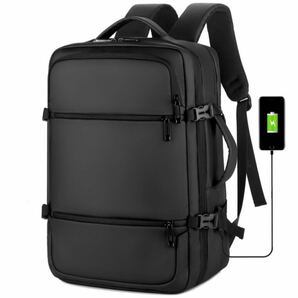 リュック ビジネスリュック 防水 5層式収納 大容量 USB充電ポートブラック ビジネスリュック