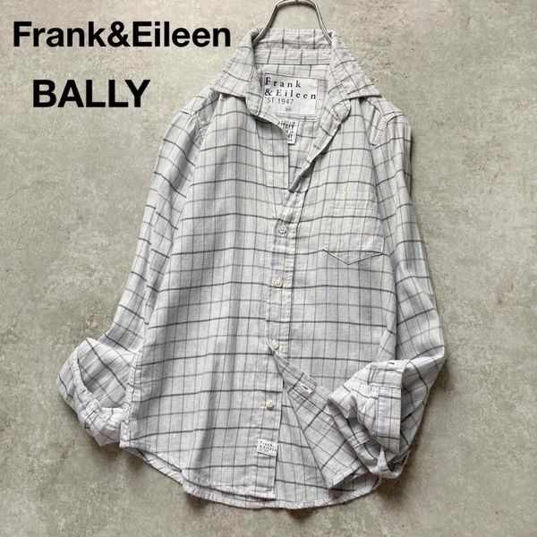 *フランクアンドアイリーン スキッパーシャツ 長袖シャツ ロングスリーブ チェック コットン バリー BARRY アメリカ製 Frank&Eileen