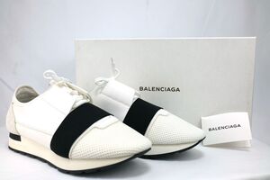 BALENCIAGA バレンシアガ RUNNER ランナー ローカットスニーカー ホワイト ブラック レザー スエード ファブリック 43サイズ(約28cm)