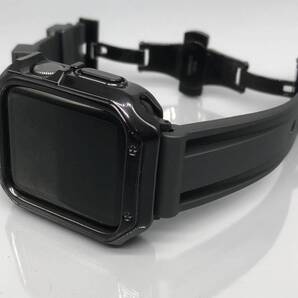 ブラック ブラック アップルウォッチバンド ラバーベルト Apple Watch カバー ケース 38mm 40mm 41mm 42mm 44mm 45mm 46mm 49mm ウルトラ