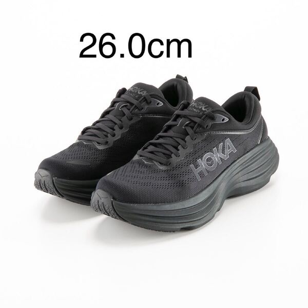 HOKA ONE ONE ホカ オネオネ M BONDI 8 ボンダイ スニーカー オールブラック メンズ 26.0cm ランニングシューズ