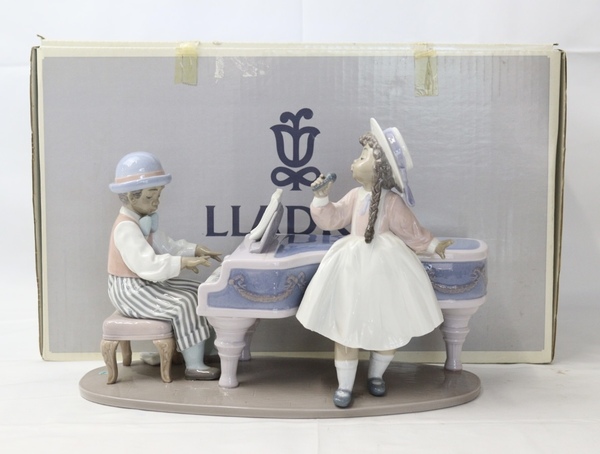 リヤドロ LLADRO ジャズ・デュオ NO.5930 フィギュリン 陶器置物 少年 少女 ピアノ