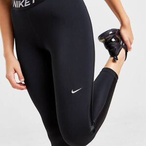 S 新品 ナイキ NIKE PRO プロ DRI-FIT スポーツタイツ 7/8 ミッドライズ スポーツタイツ スパッツ レギンス シャイン 黒 シルバー