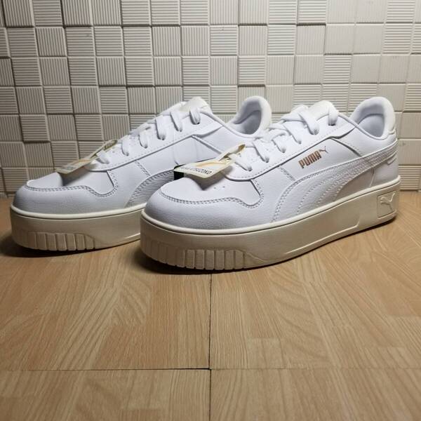 送料無料・新品未使用!!プーマ PUMA カジュアルシューズ スニーカー / キャリーナ ストリート WR (撥水) / 白 定価8690円 23.5cm