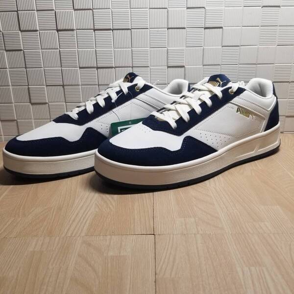 送料無料・新品未使用!!プーマ PUMA カジュアルシューズ スニーカー / コート クラシック SD / クリーム×ネイビー 26.5cm
