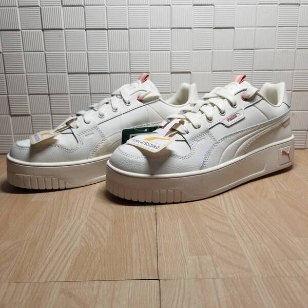 送料無料・新品未使用!!プーマ PUMA カジュアルシューズ スニーカー / キャリーナ ストリート LUX / クリーム 定価10450円 23.0cm