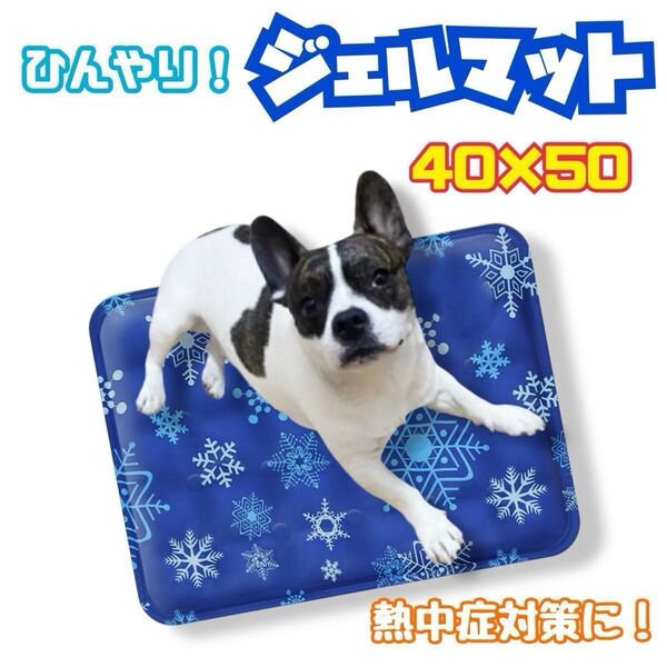 冷感 クールマット ペット 犬 猫 小動物 冷却マット ジェルマット 熱中症対策 40×50 ブルー 座布団 まくら