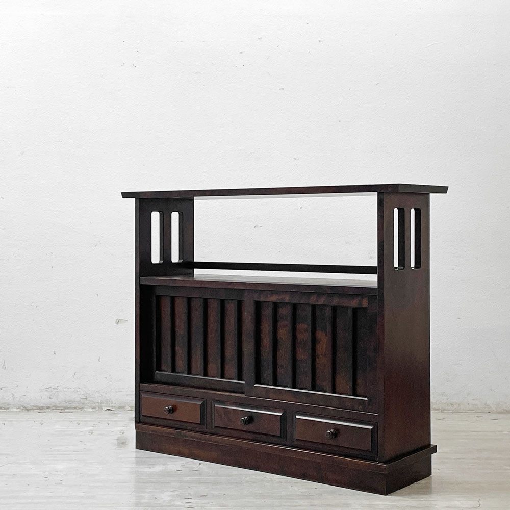 北海道民芸家具　樺材キャビネット　茶棚 定価324,000円/サイドボード飾り棚 hokuo_139-hk-03