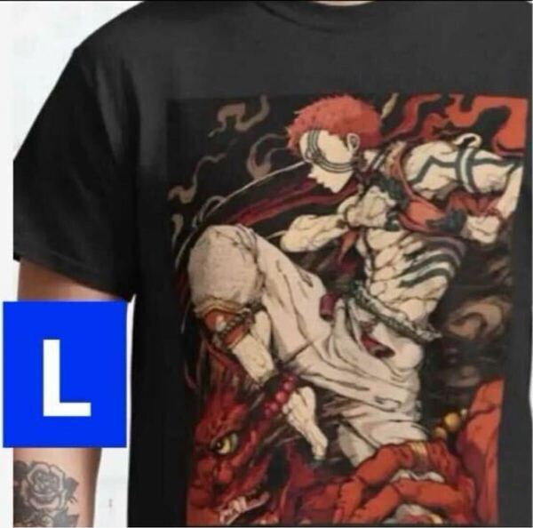 新品|猗窩座|Lサイズ|Tシャツ|鬼滅の刃|無限城|再来|綿100%|あかざ|破壊殺|血鬼術