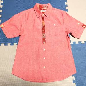 送料無料●良品●CEDAR CREST●セダークレスト●可愛いデニムシャツ●赤●シャンブレー●M●花柄●アウトドア●ビジネス●熱中症対策