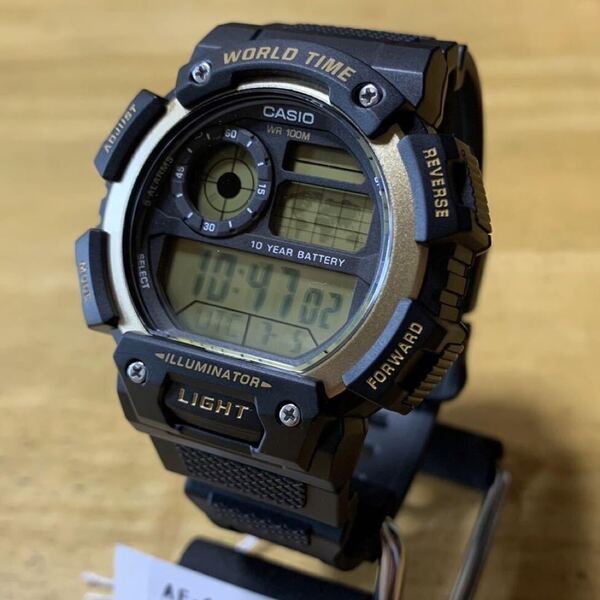 【新品・箱なし】カシオ CASIO メンズ 腕時計 AE-1400WH-9A 液晶/ブラック 液晶