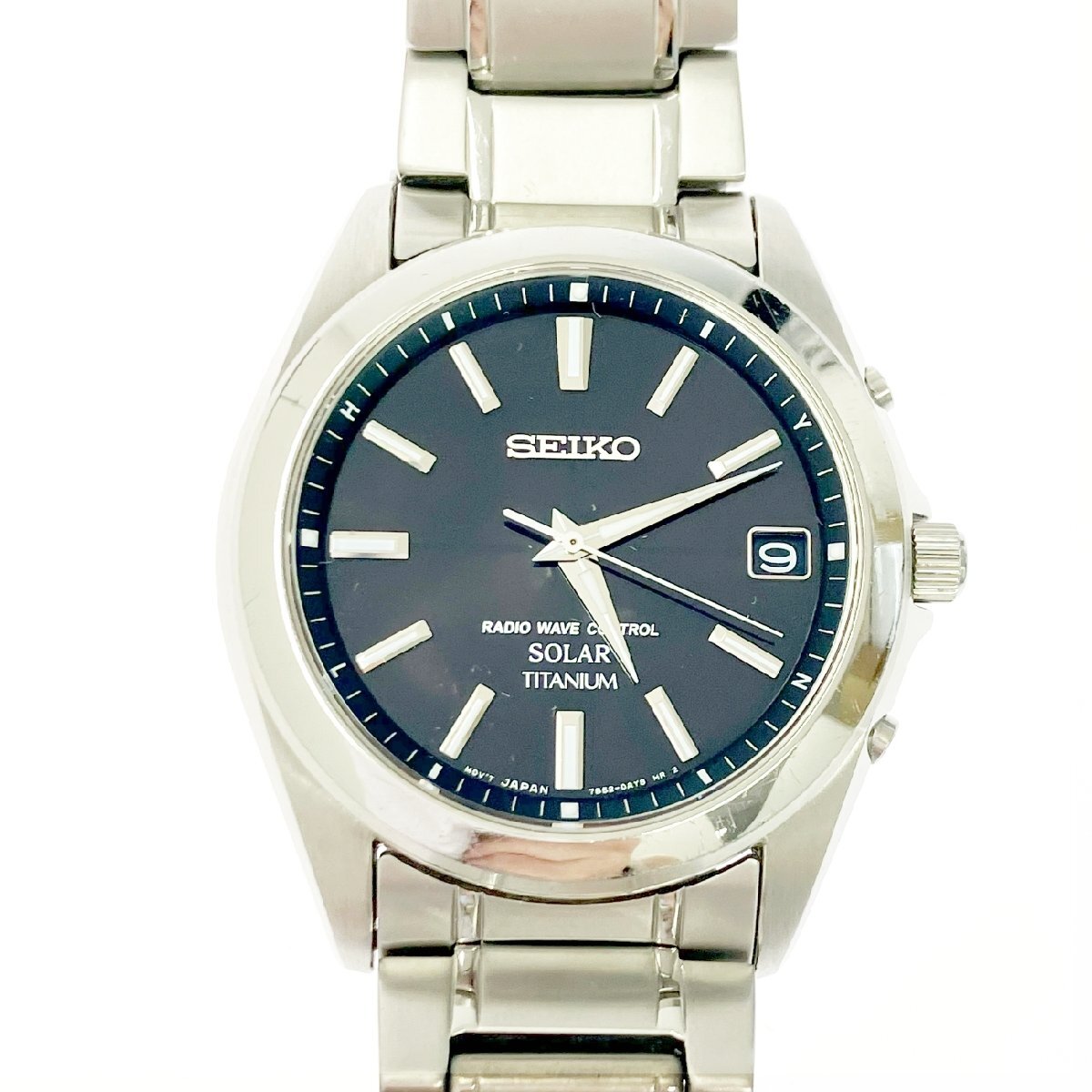 SEIKO☆セイコー☆電波ソーラー☆腕時計☆7B52☆ブラック文字盤×シルバー針 Yahoo!オークション -「seiko 7b52」の落札相場・落札価格
