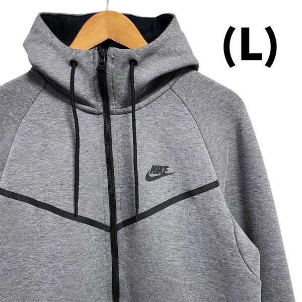 廃盤モデル NIKE ナイキ テックフリース テックフリース パーカー ダブルジップ ウィンドランナー ヘザーグレー 805145-091 古着【5079】F
