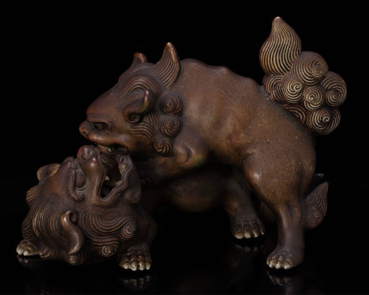 1346 古備前焼 獅子 置物 古美術品 時代物 Yahoo!オークション -「獅子置物備前焼」の落札相場・落札価格