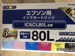 ★特価品★ いろはインク インクカートリッジ エプソン用80L IC6CL80L互換 型番IRHーE80Lー6P