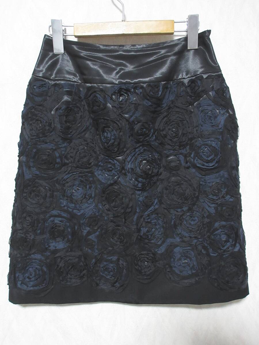 YUKITORII ユキトリイ フラワー テープ刺繍 スカート レディース 38