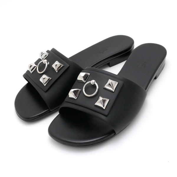 HERMES サンダル 35サイズ デューン コリエ・ド・シアン メドール レザ