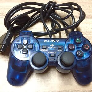 ★美品即決★PS2 SONY純正品 コントローラー デュアルショック2 クリアブルー