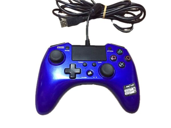 ★動作品即決★PS4 ホリ FPS プラス コントローラー 連射機能付き ブルーG