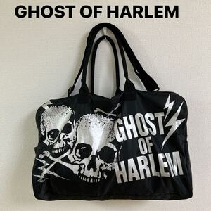 美品 GHOST OF HARLEM ゴーストオブハーレム ボストンバッグ ブラック 黒 ドクロ スカル ショルダー かばん バッグ 鞄