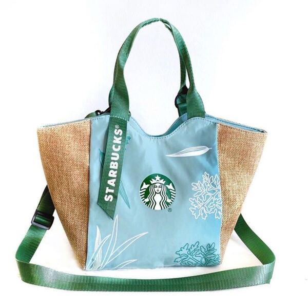 スターバックス海外限定 スタバ日本未発売 トートバック 小物入れ ハンドバッグ ブルー