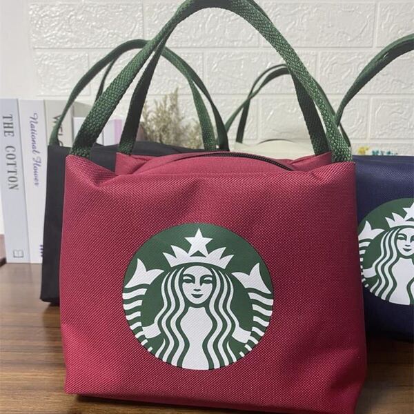 スターバックス海外限定 スタバ日本未発売 トートバック 弁当バッグ 小物入れ 赤