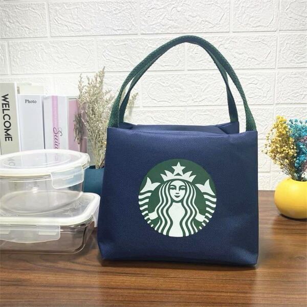 スターバックス海外限定 スタバ日本未発売 トートバック 弁当バッグ 小物入れ ブルー