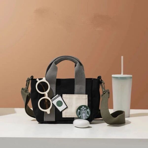 スターバックス海外限定 スタバ日本未発売 トートバック 小物入れ ハンドバッグ ブラック