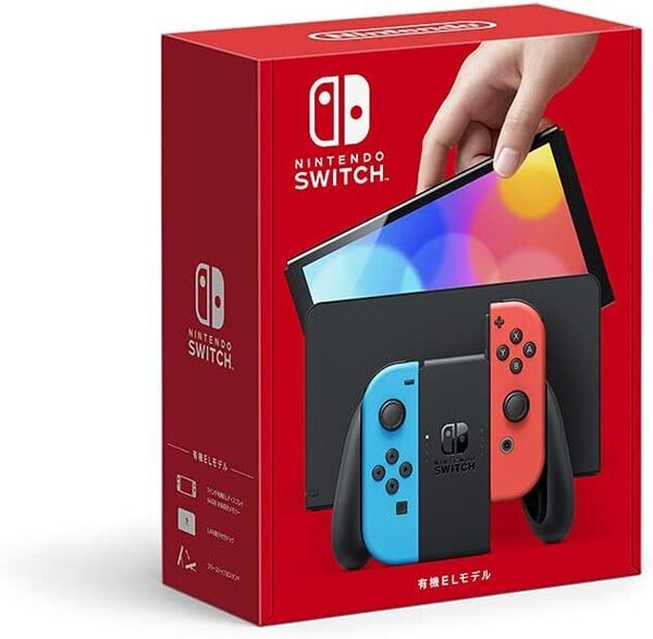 送料無料 新品未開封 Nintendo Switch(有機ELモデル) Joy-Con(L) ネオンブルー/(R) ネオンレッド 保護フィルム付