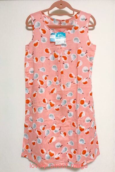 新品!wacoalワコール 涼コレ 女子テコ 高島ちぢみ 果物柄 ワンピース ネグリジェ M