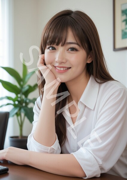 №418 アート A4サイズ ポスター AI 美女ポスター イラスト アイドル コスプレ OL 美女 モデル グラビア インテリア かわいい コロアート