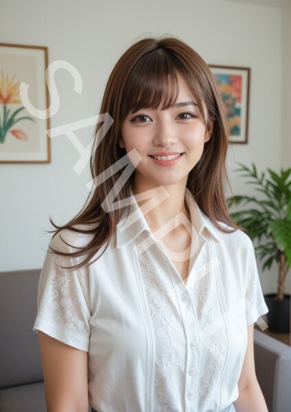 №419 アート A4サイズ ポスター AI 美女ポスター イラスト アイドル コスプレ OL 美女 モデル グラビア インテリア かわいい コロアート