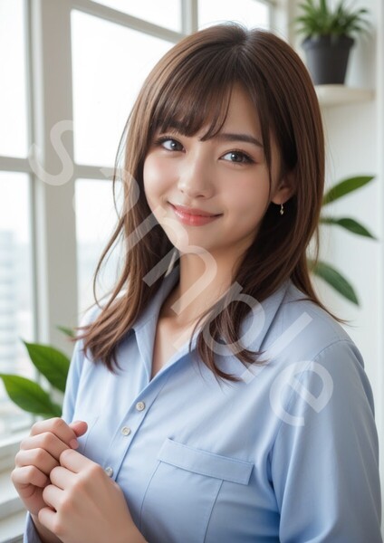 №422 アート A4サイズ ポスター AI 美女ポスター イラスト アイドル コスプレ OL 美女 モデル グラビア インテリア かわいい コロアート